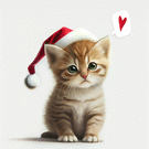 Chaton mignon en bonnet de No&euml;l festif